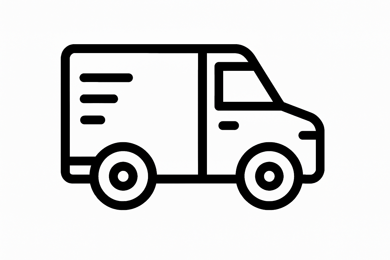 schwarz weiss lieferwagen symbol